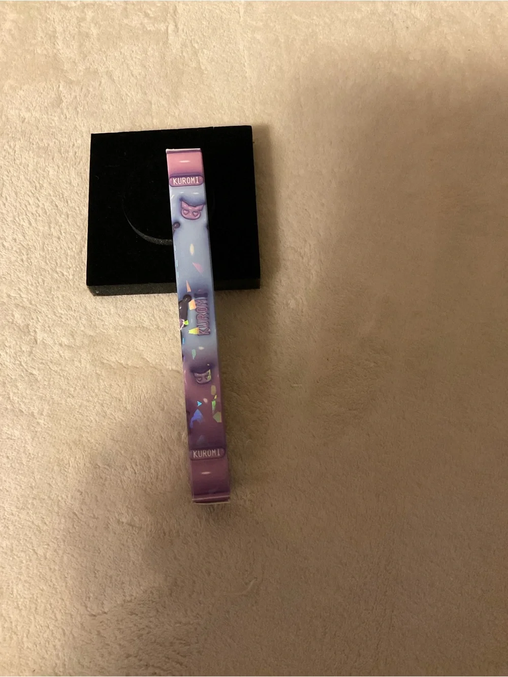 Purple Gradient Silicone Pencil Case with Character Print